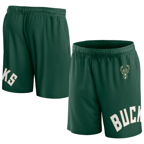 Men's Milwaukee Bucks Hunter Green Free Throw Mesh Shorts